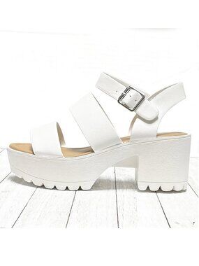 Women's White Chunky Platform Sandals